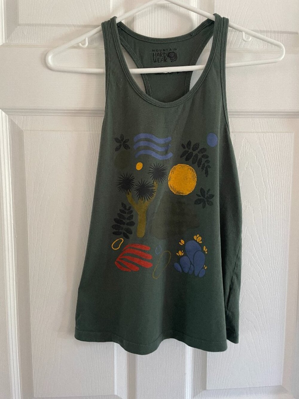 Mountain Hardwear Olive Graphic Racerback Tank Top Small